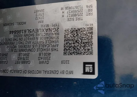 2020 Chevrolet Equinox Awd Lt 1.5L Turbo из США, поврежденный, VIN 2GNAXUEV5L6186844